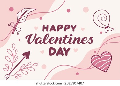 Happy Valentine's day typography vector design with white background