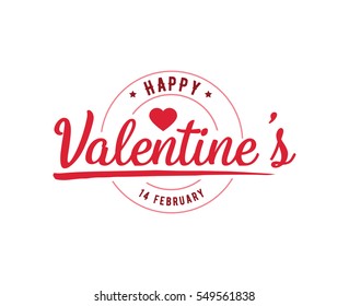Happy Valentines day typography. Vector text design. Usable for banners, greeting cards, gifts etc. 14 february