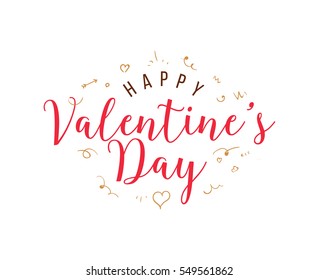 Happy Valentines day typography. Vector text design. Usable for banners, greeting cards, gifts etc. 14 february