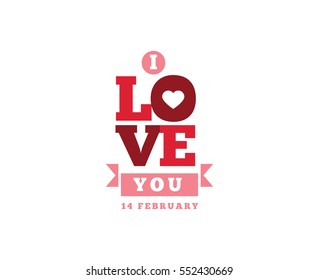 Happy Valentines day typography. Vector text design. Usable for banners, greeting cards, gifts etc. 14 february 