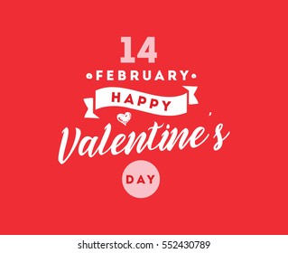 Happy Valentines day typography. Vector text design. Usable for banners, greeting cards, gifts etc. 14 february 