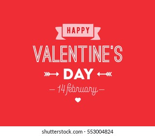 Happy Valentines Day Typography. Vector Text Design. Usable For Banners, Greeting Cards, Gifts Etc. 14 February