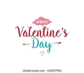 Happy Valentines day typography. Vector text design. Usable for banners, greeting cards, gifts etc. 14 february 