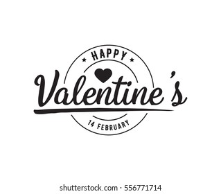 Happy Valentines day typography. Vector text design. Usable for banners, greeting cards, gifts etc. 14 february