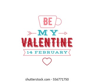 Happy Valentines day typography. Vector text design. Usable for banners, greeting cards, gifts etc. 14 february