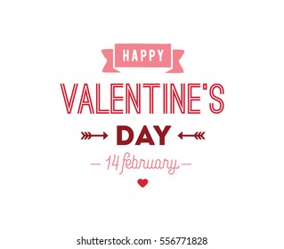 Happy Valentines day typography. Vector text design. Usable for banners, greeting cards, gifts etc. 14 february