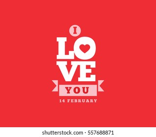 Happy Valentines day typography. Vector text design. Usable for banners, greeting cards, gifts etc. 14 february