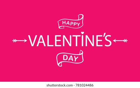 Happy Valentines Day typography vector design for greeting cards and poster. Valentines Day text on a pink background. Design template celebration. Vector illustration.