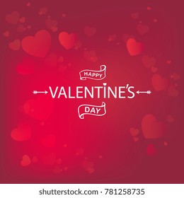 Happy Valentines Day  typography vector design for greeting cards and poster. Valentines Day text on a blurred background. Design template celebration. Vector illustration.