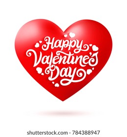 Happy Valentines Day typography vector design for greeting cards and poster. Valentines Day text in the red heart. Design template celebration. Vector illustration.