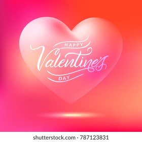 Happy Valentines Day typography vector design for greeting cards and poster. Valentines Day text in the pink heart. Design template celebration. Vector illustration.