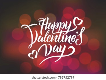 Happy Valentines Day typography vector design for greeting cards and poster. Valentines Day text on a blurred background. Design template celebration. Vector illustration.