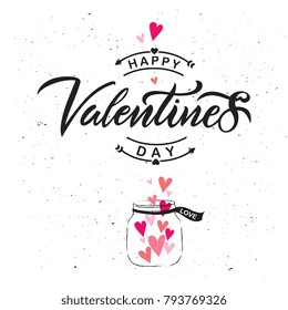 Happy Valentines Day typography vector design for greeting cards and poster. Valentines Day text on a white background. Design template celebration. Vector illustration.