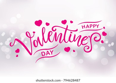 Happy Valentines Day typography vector design for greeting cards and poster. Valentines Day vector text on a blurred background. Design template celebration. Vector illustration.