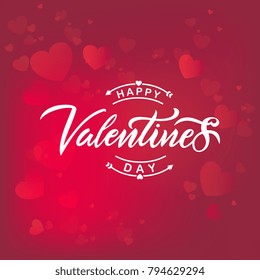 Happy Valentines Day  typography vector design for greeting cards and poster. Valentines Day text on a blurred background. Design template celebration. Vector illustration.