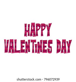happy valentines day typography vector graphic with heart pattern