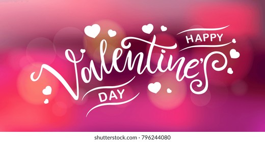 Happy Valentines Day typography vector design for greeting cards and poster. Valentines Day text on a blurred background. Design template celebration. Vector illustration.