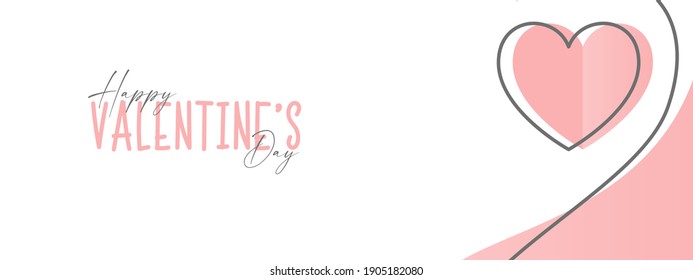 Happy Valentine's Day!, Valentine background. Valentines day vector banner template. Valentines day design with white space for text and hearts elements in pink and white background.