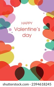 Happy Valentine's day. Valentine card for lovers with hearts. Vector.