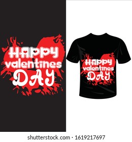 Happy Valentines day  Valentine decorative colored t-shirt concept with calligraphy Happy Valentine`s day. Abstract isolated graphic design template. 