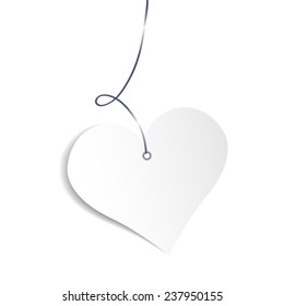 Happy Valentine's Day.  Valentine heart on white background. Background for web pages, invitations, save the date cards. Vector illustration 