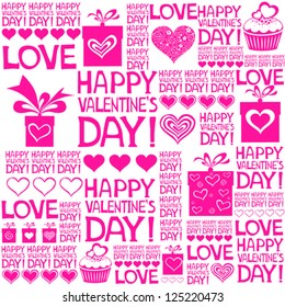 Happy valentine's day. Valentine seamless pattern. Vector Illustration