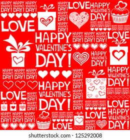 Happy valentine's day. Valentine seamless pattern. Vector Illustration