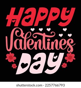 Happy Valentine's Day, Happy valentine shirt print template, 14 February typography design