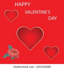 Happy valentiner Tag, Vektorkunst, 
Valentinstag-Banner, rotes und schwarzes Herz  