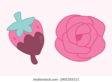 Happy Valentines day vector art cute decorations. 