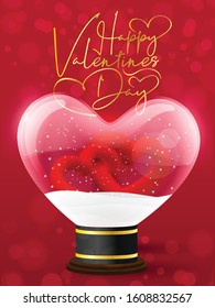 Happy Valentine's Day Vector Background for flyer, banner, poster or greeting card, isolated on blue background, Vector illustration EPS10