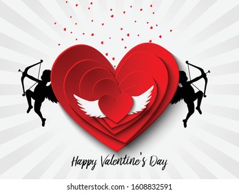 Happy Valentine's Day Vector Background for flyer, banner, poster or greeting card, isolated on blue background, Vector illustration EPS10