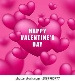 Feliz Día de San Valentín. Fondo vectorial con corazones.