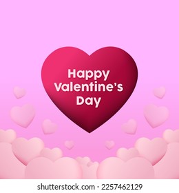 Happy valentine's day vector background with heart pattern. 