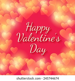Happy Valentines day vector background with hearts