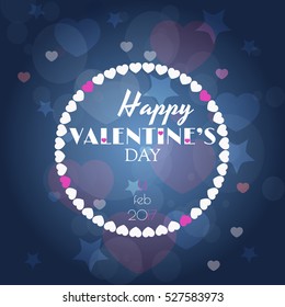 Happy Valentine's day vector background in blue