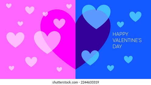 Happy Valentines day vector banner, card, flyer, invitation, poster, background design. Vector illustration in vivid colors.