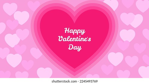 Feliz Día de San Valentín, pancarta, cartón, volante, invitación, afiche, diseño de fondo. Ilustración vectorial en colores vivos.