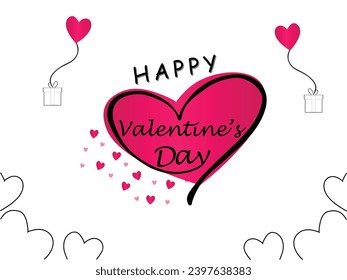 Happy valentines day. Vector banner, greeting card, flayer, poster,  with text Happy valentines day