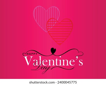 Happy valentines day. Vector banner, greeting card, flayer, poster,  with text Happy valentines day