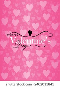 Feliz día de San Valentín. Banner vectorial, tarjeta de saludo, capa superior, cartel con texto Feliz día de San Valentín