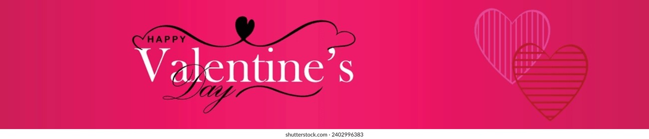 Happy valentines day. Vector banner, greeting card, flayer, poster,  with text Happy valentines day