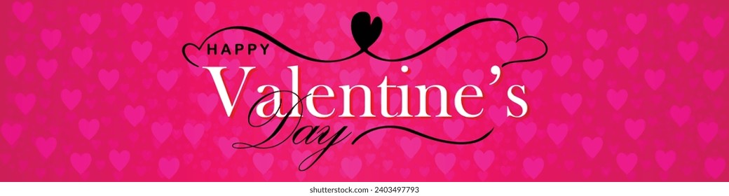 Happy valentines day. Vector banner, greeting card, flayer, poster,  with text Happy valentines day