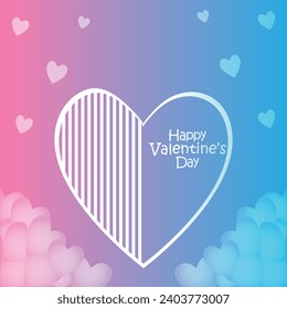 Happy valentines day. Vector banner, greeting card, flayer, poster,  with text Happy valentines day