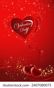 Happy valentines day vector banner background.