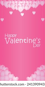 Happy valentines day. Vector banner, greeting card, flayer, poster,  with text Happy valentines day