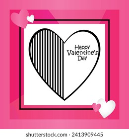 Happy valentines day. Vector banner, greeting card, flayer, poster,  with text Happy valentines day