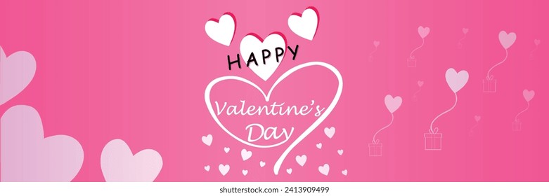 Happy valentines day. Vector banner, greeting card, flayer, poster,  with text Happy valentines day