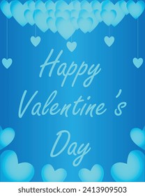 Happy valentines day. Vector banner, greeting card, flayer, poster,  with text Happy valentines day