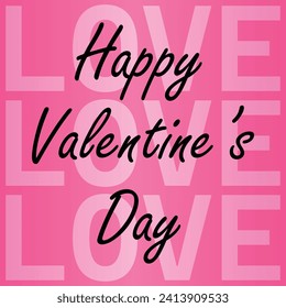 Happy valentines day. Vector banner, greeting card, flayer, poster,  with text Happy valentines day